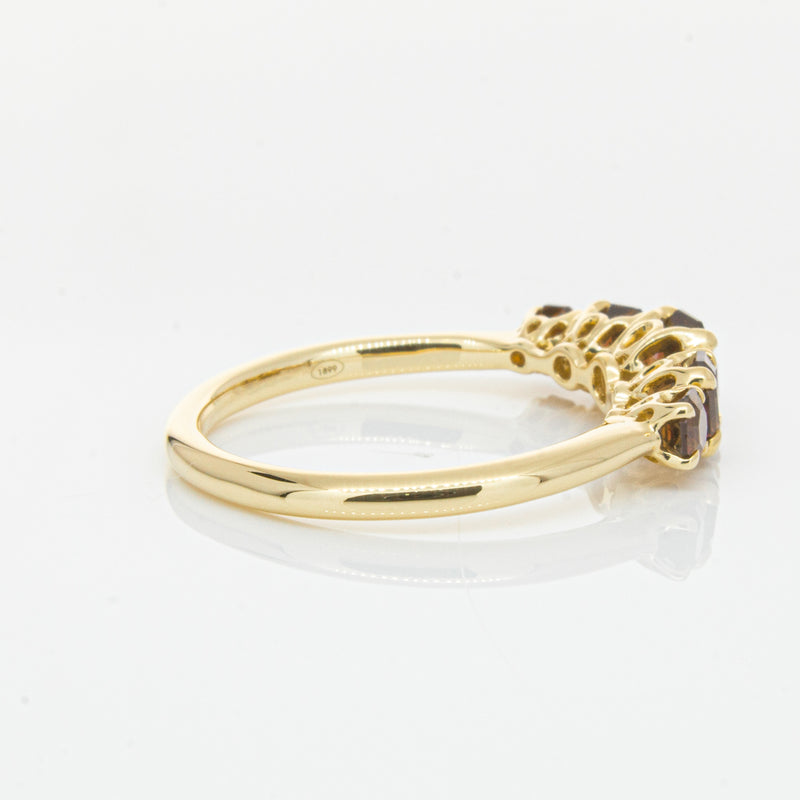 18ct Yellow Gold Five Stone Garnet Octavia Ring-Ring-Walker & Hall