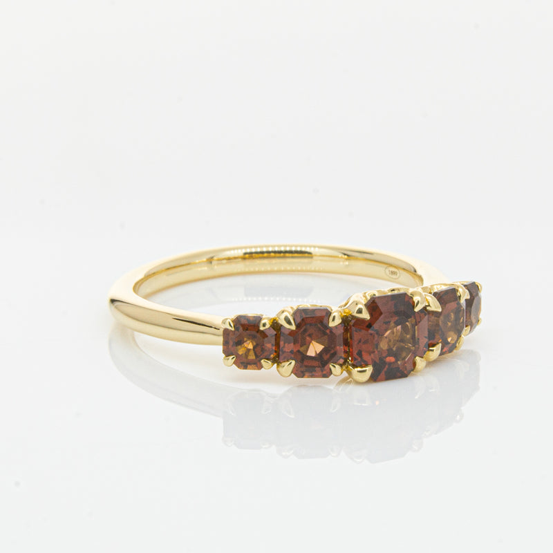 18ct Yellow Gold Five Stone Garnet Octavia Ring-Ring-Walker & Hall