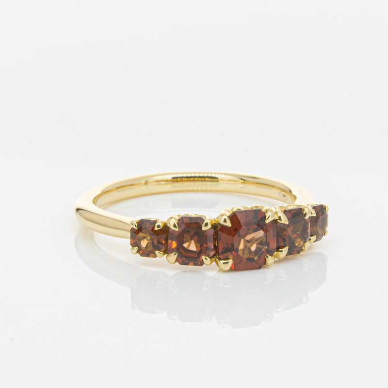 18ct Yellow Gold Five Stone Garnet Octavia Ring-Ring-Walker & Hall