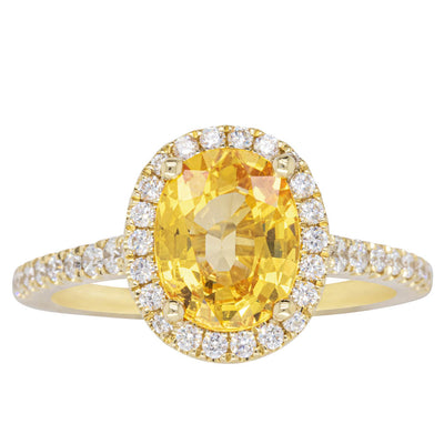 18ct Yellow Gold Sapphire & Diamond Sierra Ring-Ring-Walker & Hall