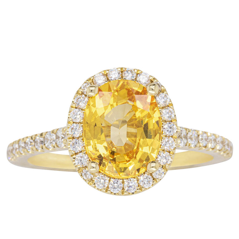 18ct Yellow Gold Sapphire & Diamond Sierra Ring-Ring-Walker & Hall