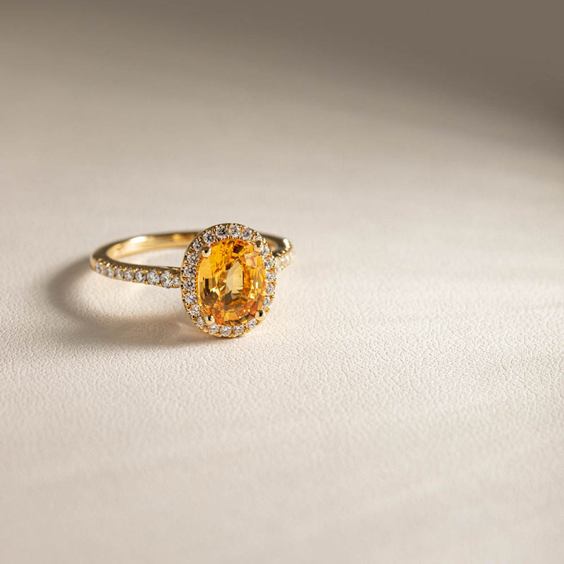 18ct Yellow Gold Sapphire & Diamond Sierra Ring-Ring-Walker & Hall