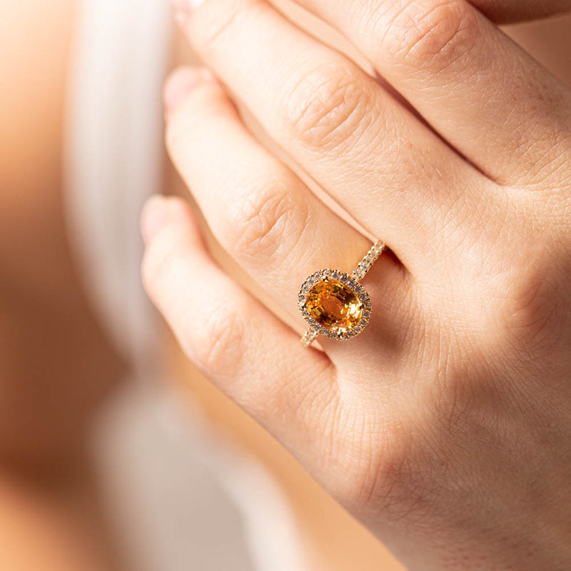 18ct Yellow Gold Sapphire & Diamond Sierra Ring-Ring-Walker & Hall