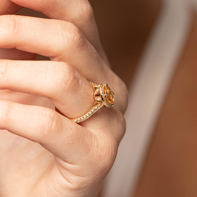 18ct Yellow Gold Sapphire & Diamond Sierra Ring-Ring-Walker & Hall