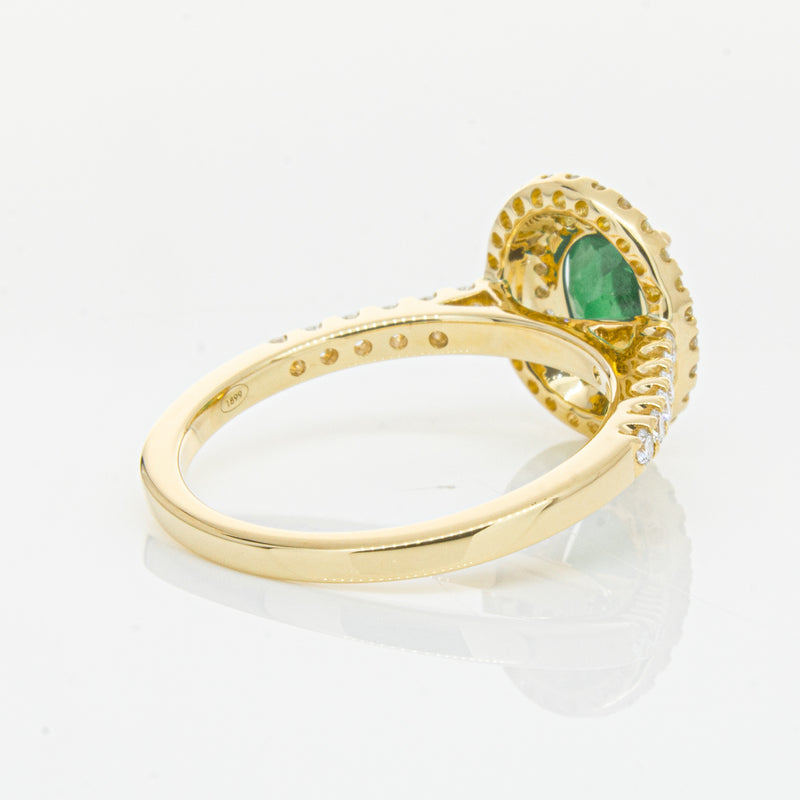18ct Yellow Gold .81ct Emerald & Diamond Ring-Ring-Walker & Hall