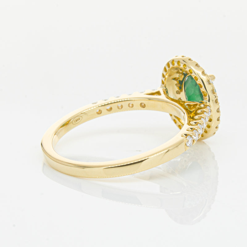 18ct Yellow Gold .81ct Emerald & Diamond Ring-Ring-Walker & Hall