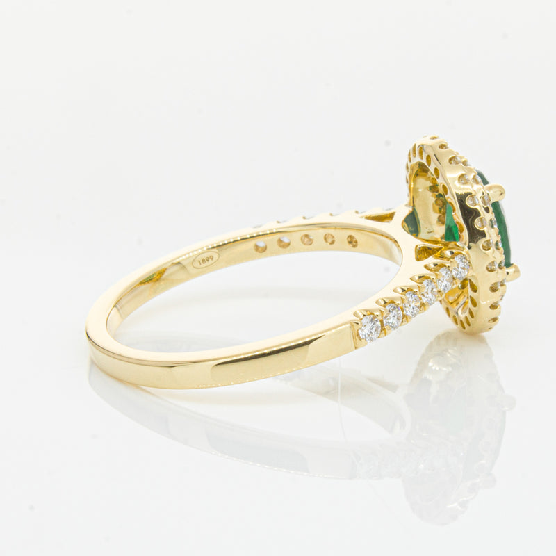 18ct Yellow Gold .81ct Emerald & Diamond Ring-Ring-Walker & Hall
