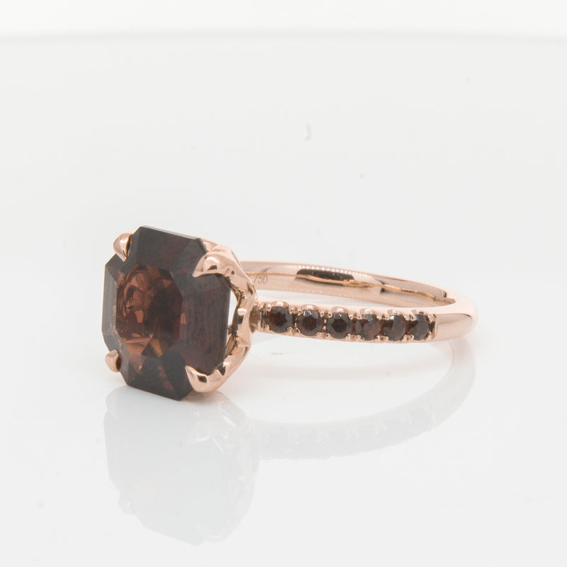 18ct Rose Gold Garnet Octavus Ring-Ring-Walker & Hall