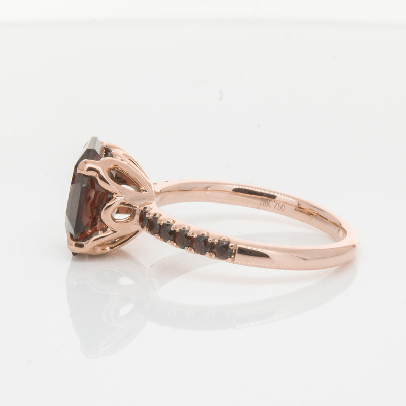 18ct Rose Gold Garnet Octavus Ring-Ring-Walker & Hall