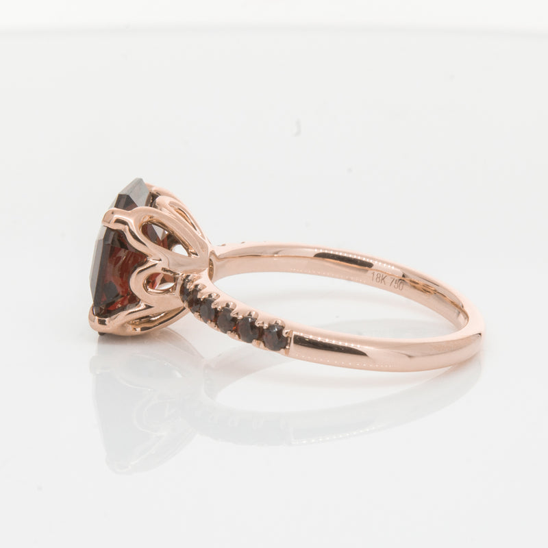 18ct Rose Gold Garnet Octavus Ring-Ring-Walker & Hall