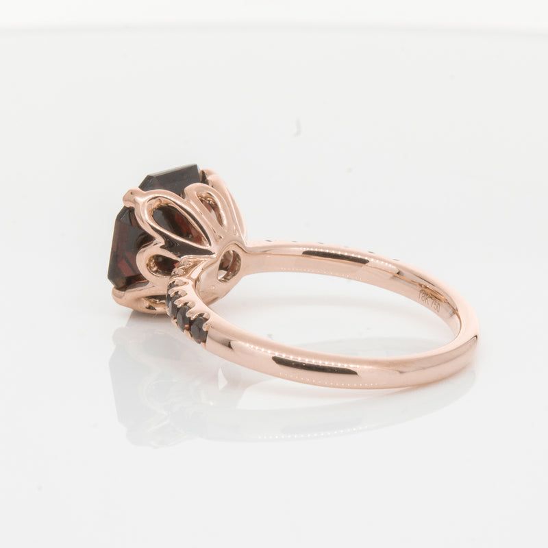 18ct Rose Gold Garnet Octavus Ring-Ring-Walker & Hall