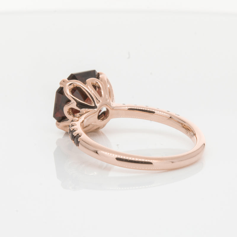 18ct Rose Gold Garnet Octavus Ring-Ring-Walker & Hall