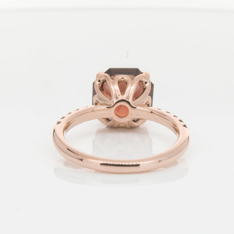 18ct Rose Gold Garnet Octavus Ring-Ring-Walker & Hall