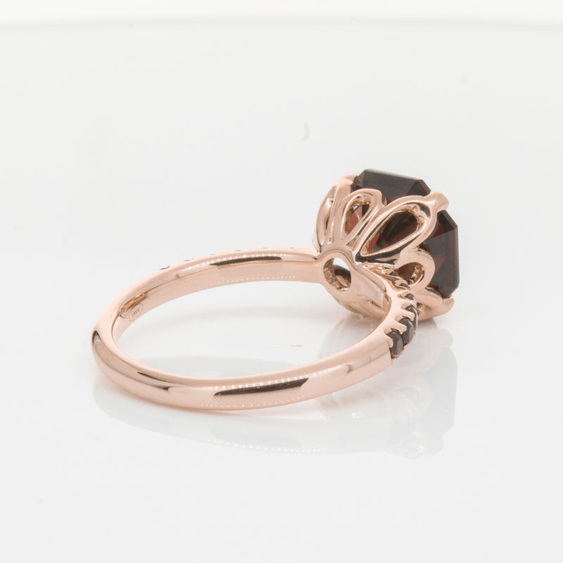 18ct Rose Gold Garnet Octavus Ring-Ring-Walker & Hall