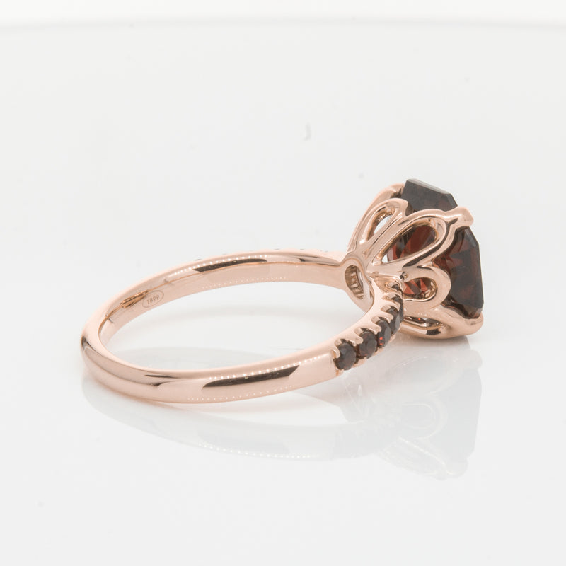 18ct Rose Gold Garnet Octavus Ring-Ring-Walker & Hall