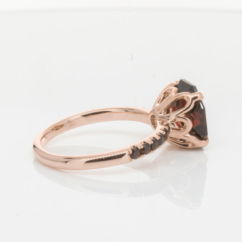 18ct Rose Gold Garnet Octavus Ring-Ring-Walker & Hall