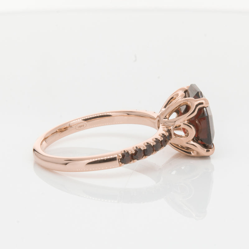 18ct Rose Gold Garnet Octavus Ring-Ring-Walker & Hall