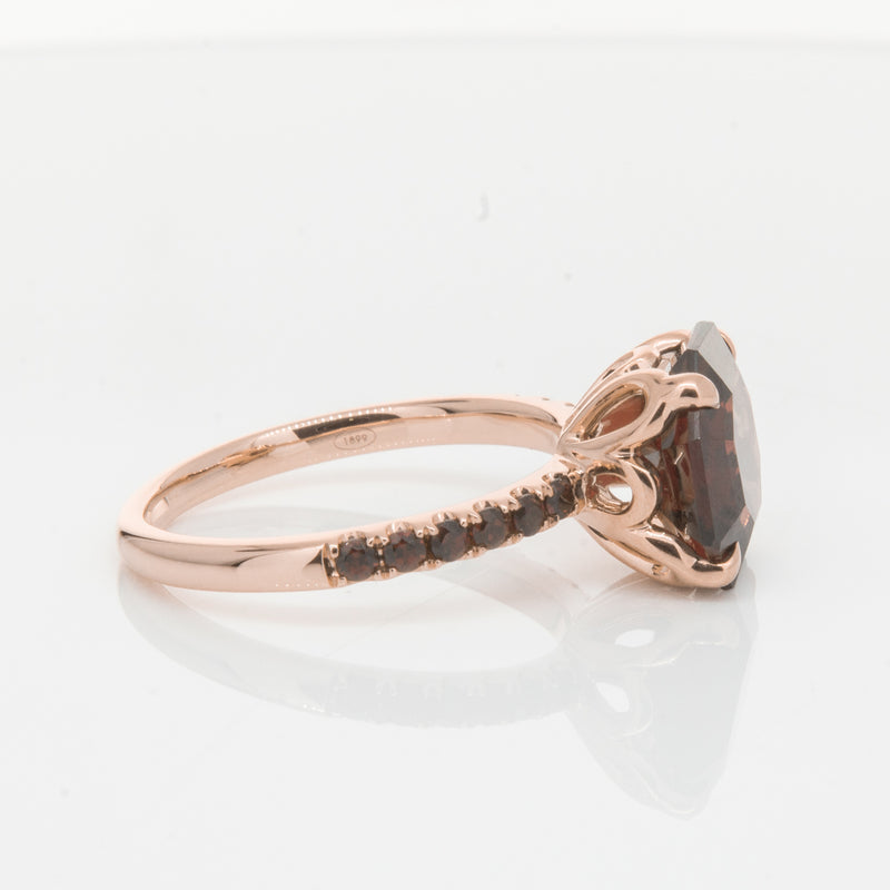 18ct Rose Gold Garnet Octavus Ring-Ring-Walker & Hall