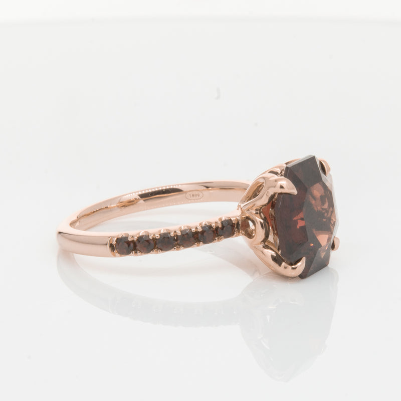 18ct Rose Gold Garnet Octavus Ring-Ring-Walker & Hall