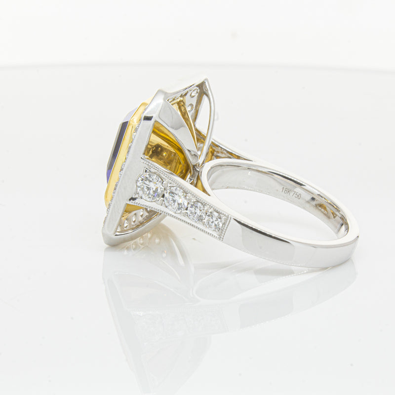 18ct White Gold Tanzanite & Diamond Ring-Ring-Walker & Hall