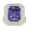 18ct White Gold Tanzanite & Diamond Ring-Ring-Walker & Hall