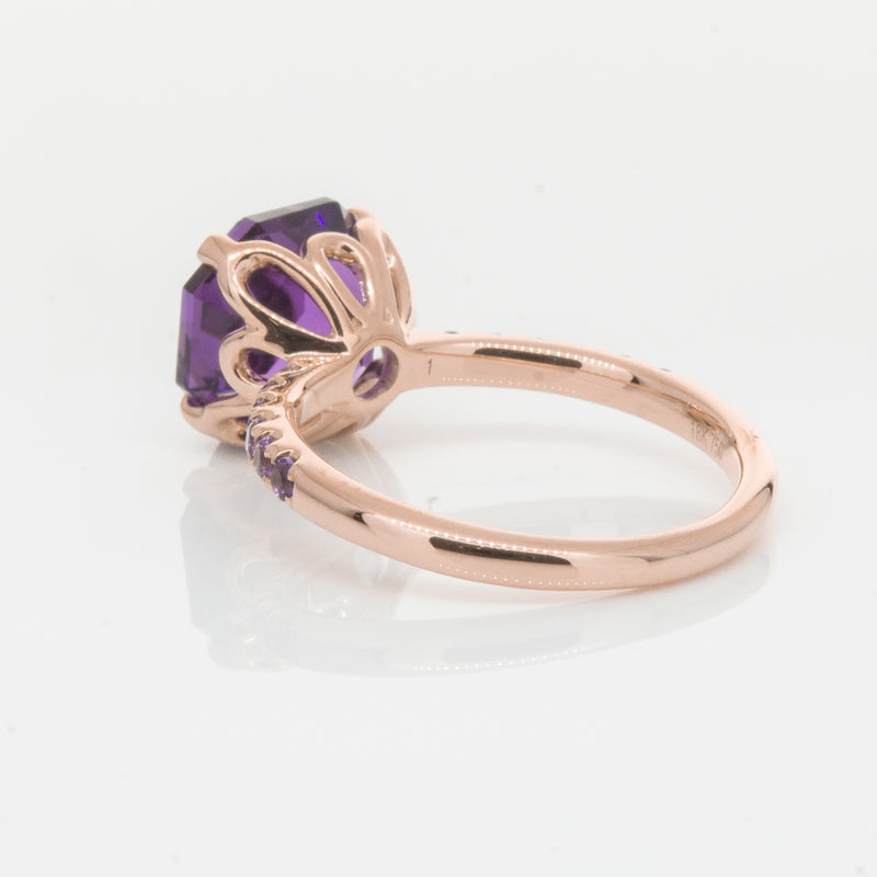 18ct Rose Gold Amethyst Octavus Ring-Ring-Walker & Hall