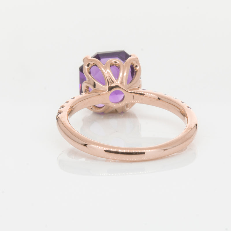 18ct Rose Gold Amethyst Octavus Ring-Ring-Walker & Hall