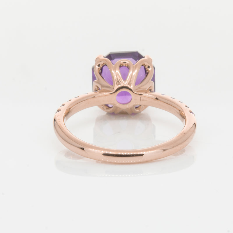 18ct Rose Gold Amethyst Octavus Ring-Ring-Walker & Hall