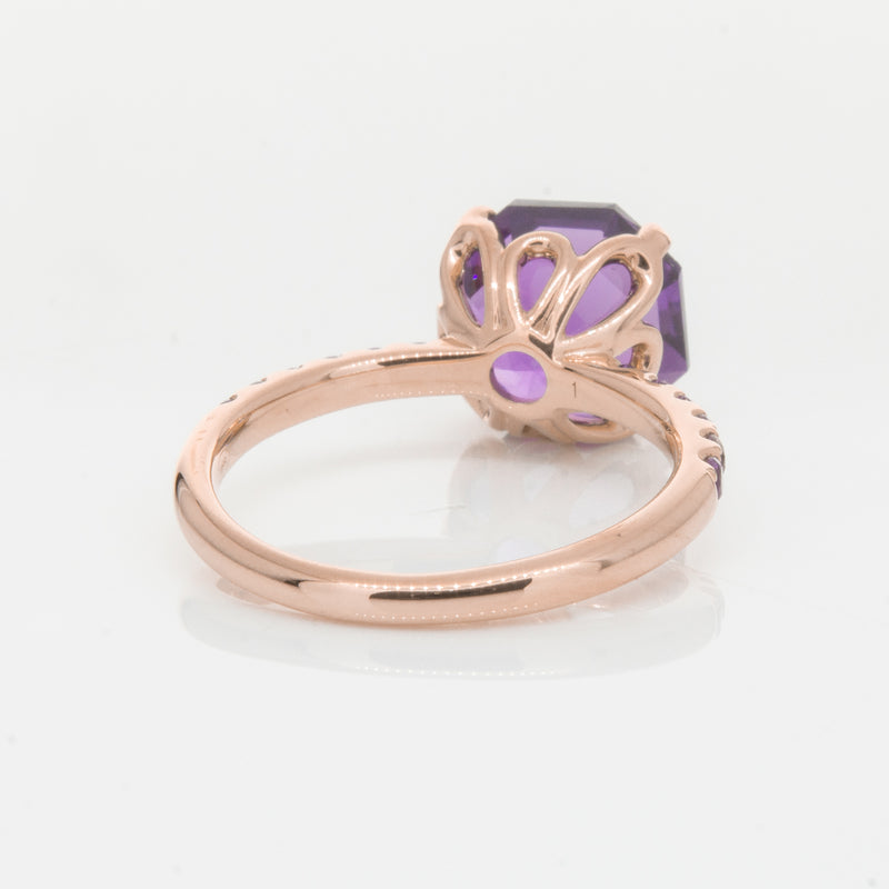 18ct Rose Gold Amethyst Octavus Ring-Ring-Walker & Hall
