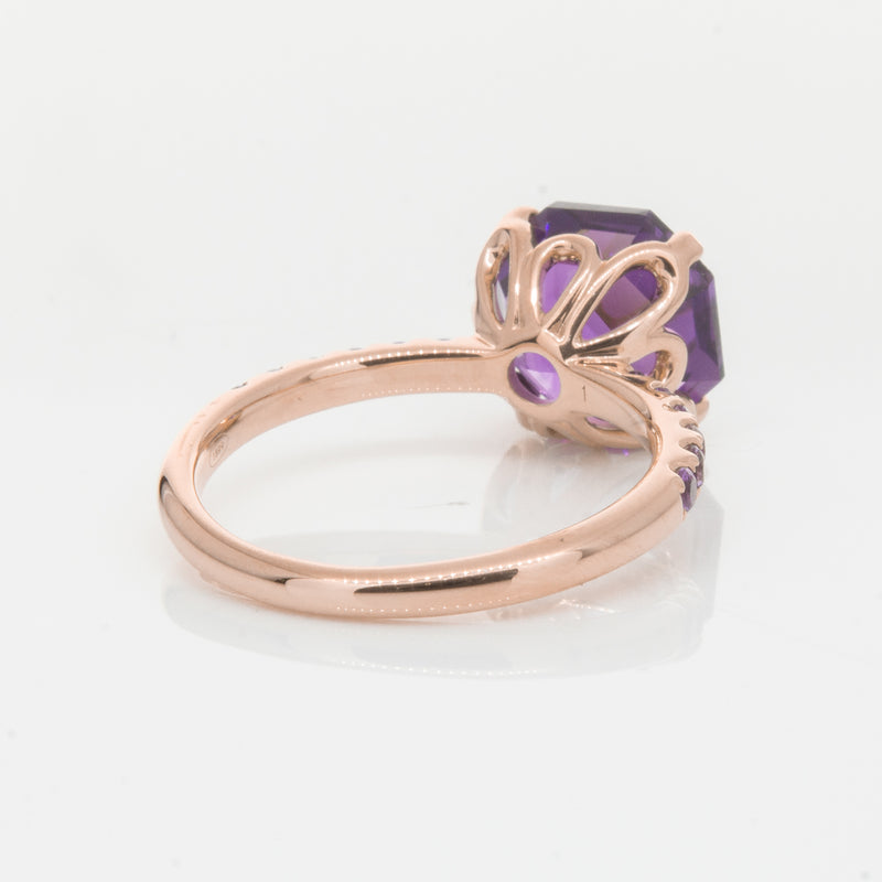 18ct Rose Gold Amethyst Octavus Ring-Ring-Walker & Hall