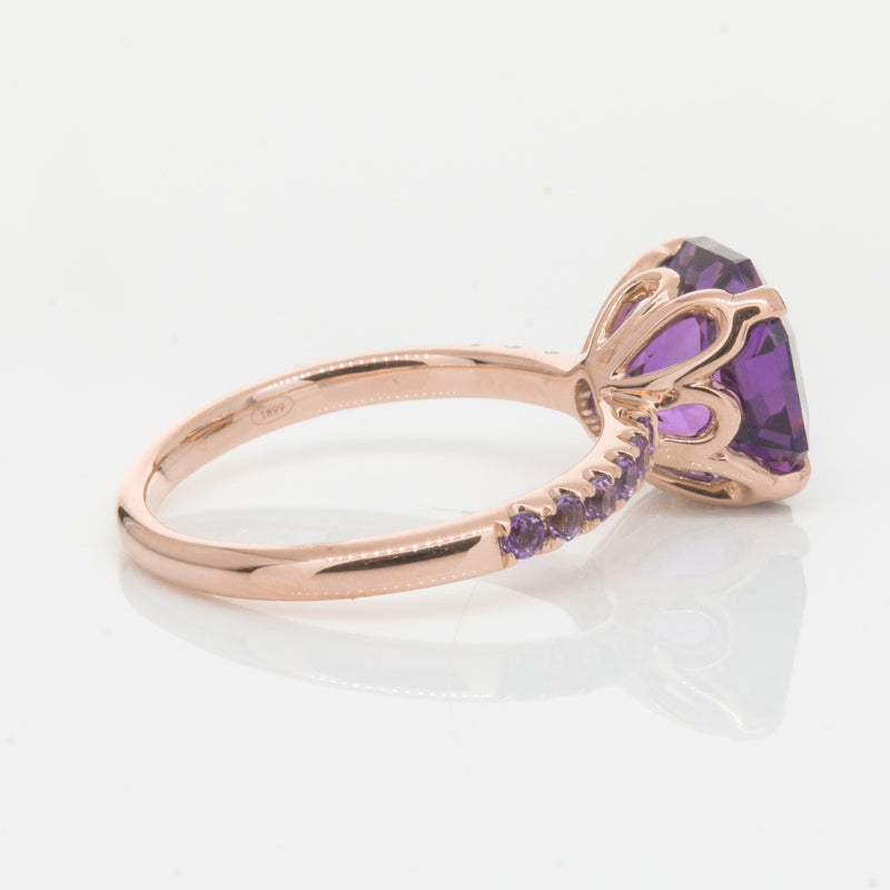 18ct Rose Gold Amethyst Octavus Ring-Ring-Walker & Hall