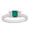 18ct White Gold Emerald & Diamond Odyssey Ring-Ring-Walker & Hall