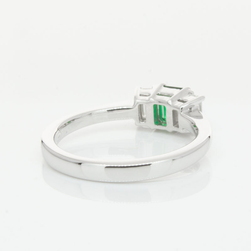18ct White Gold Emerald & Diamond Odyssey Ring-Ring-Walker & Hall