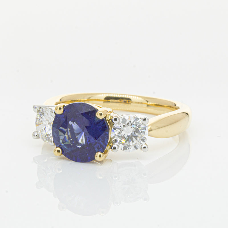 18ct Yellow Gold Sapphire & Diamond Ring-Ring-Walker & Hall