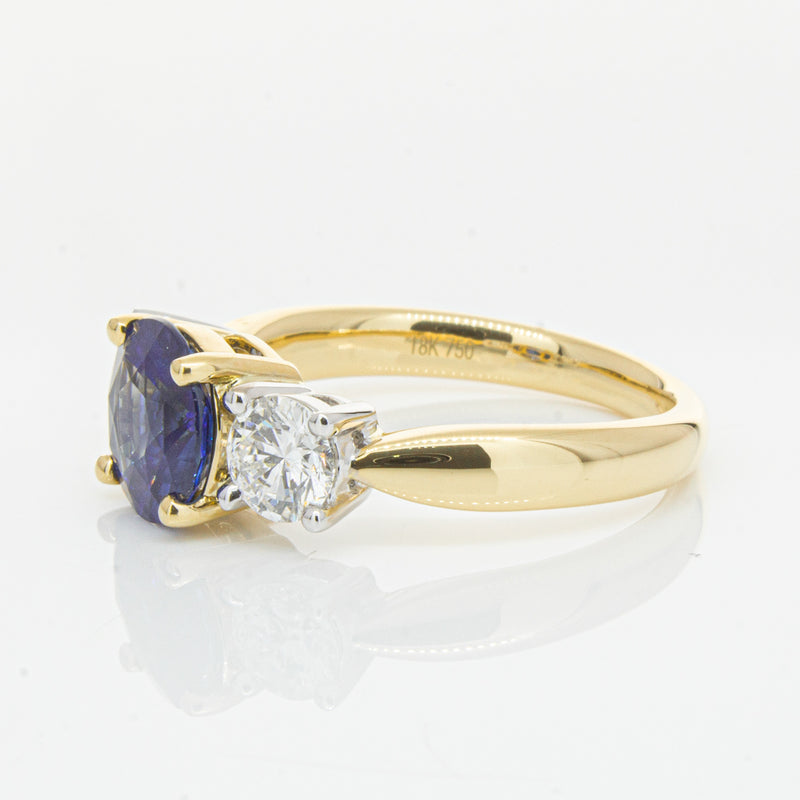 18ct Yellow Gold Sapphire & Diamond Ring-Ring-Walker & Hall