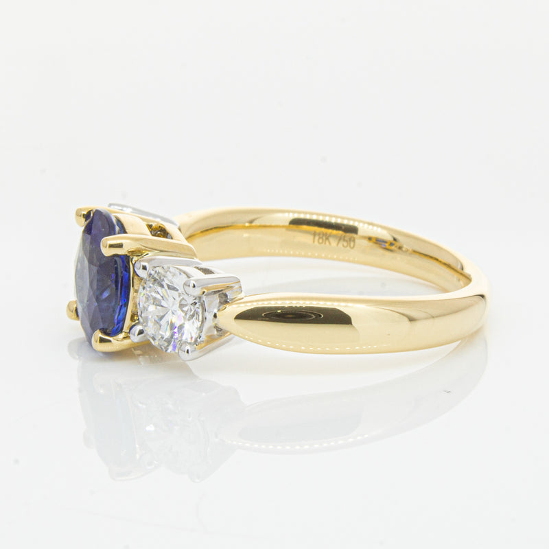 18ct Yellow Gold Sapphire & Diamond Ring-Ring-Walker & Hall