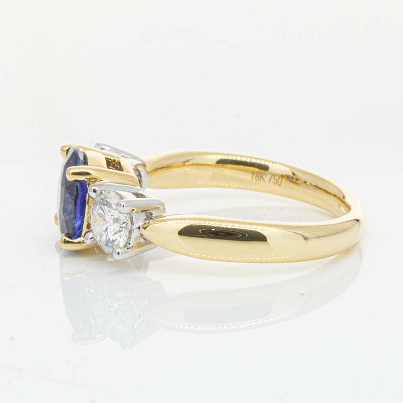 18ct Yellow Gold Sapphire & Diamond Ring-Ring-Walker & Hall