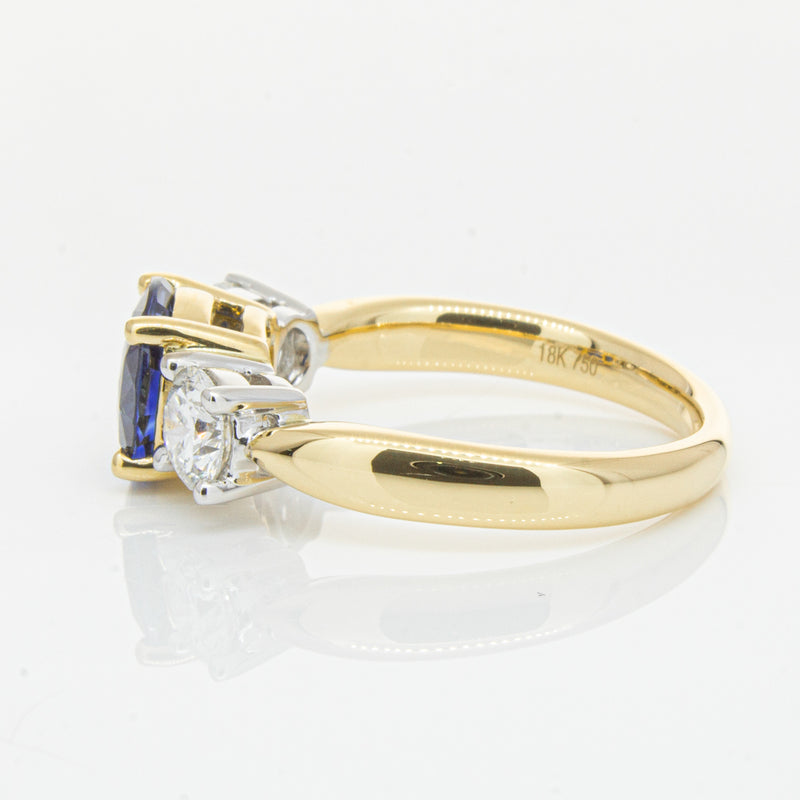 18ct Yellow Gold Sapphire & Diamond Ring-Ring-Walker & Hall