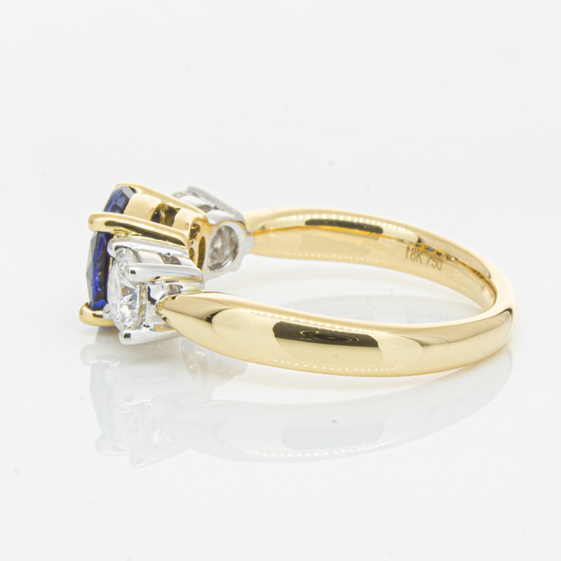 18ct Yellow Gold Sapphire & Diamond Ring-Ring-Walker & Hall