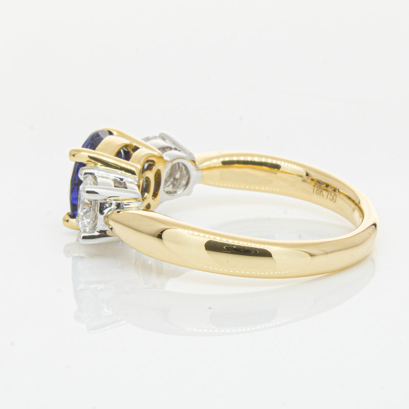 18ct Yellow Gold Sapphire & Diamond Ring-Ring-Walker & Hall