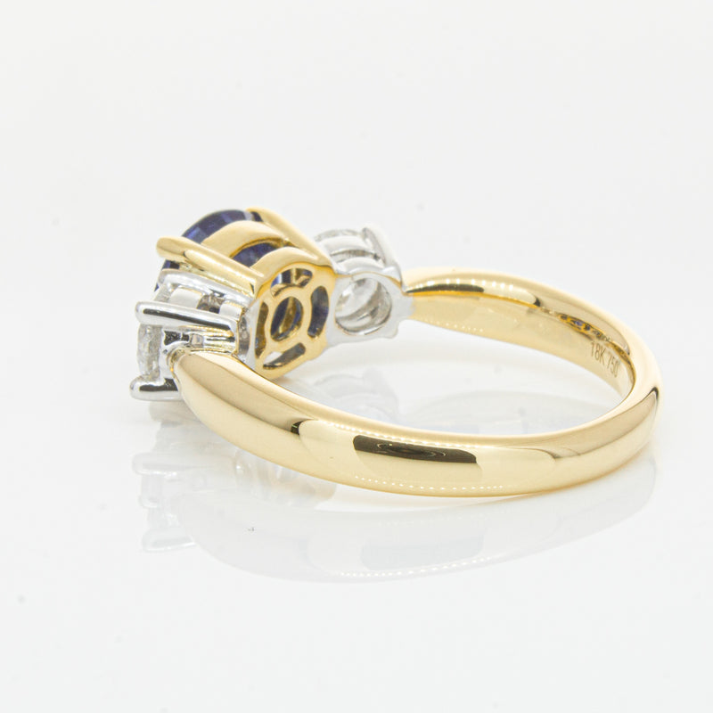 18ct Yellow Gold Sapphire & Diamond Ring-Ring-Walker & Hall