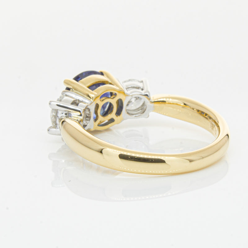18ct Yellow Gold Sapphire & Diamond Ring-Ring-Walker & Hall