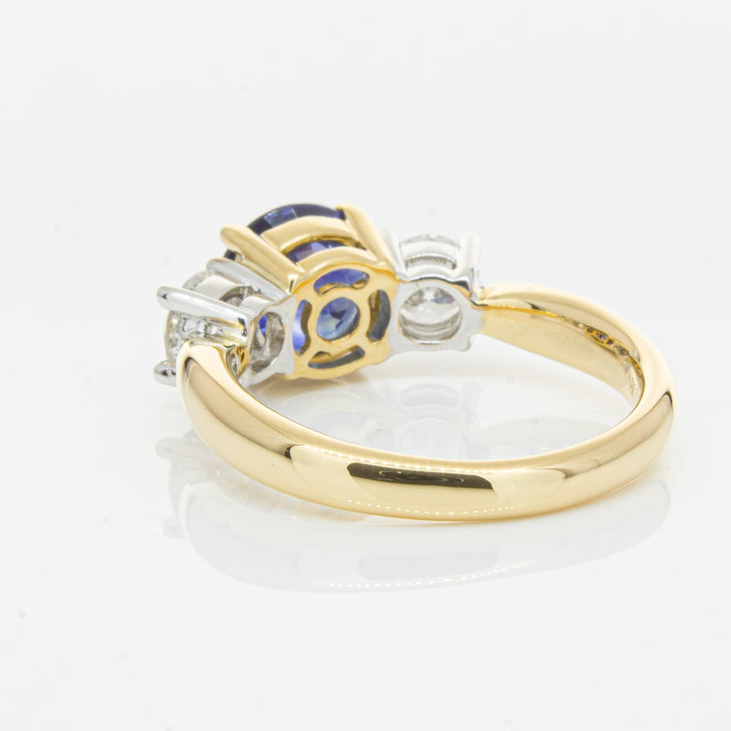 18ct Yellow Gold Sapphire & Diamond Ring-Ring-Walker & Hall