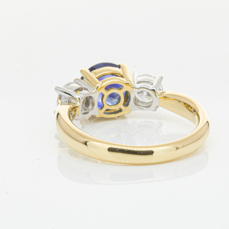 18ct Yellow Gold Sapphire & Diamond Ring-Ring-Walker & Hall