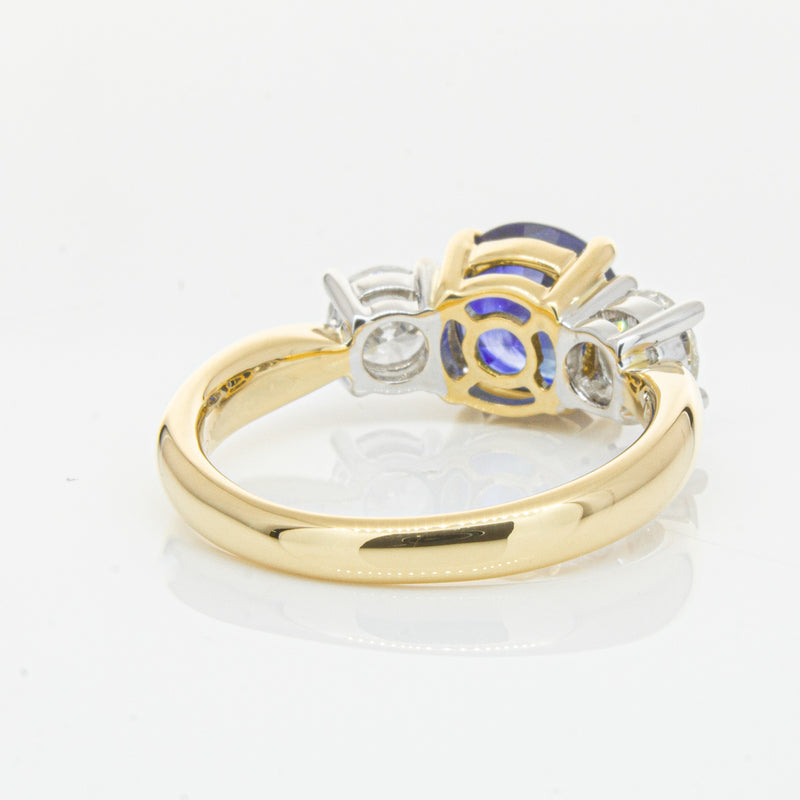 18ct Yellow Gold Sapphire & Diamond Ring-Ring-Walker & Hall