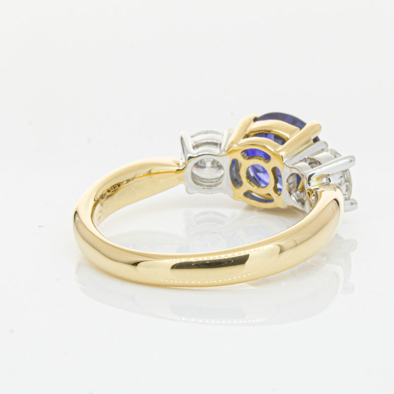 18ct Yellow Gold Sapphire & Diamond Ring-Ring-Walker & Hall
