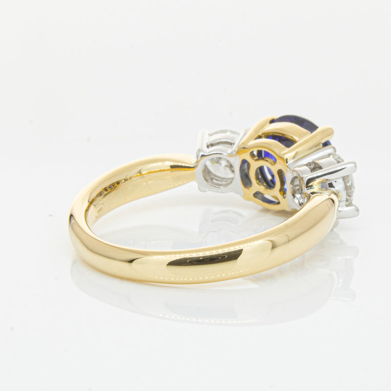 18ct Yellow Gold Sapphire & Diamond Ring-Ring-Walker & Hall
