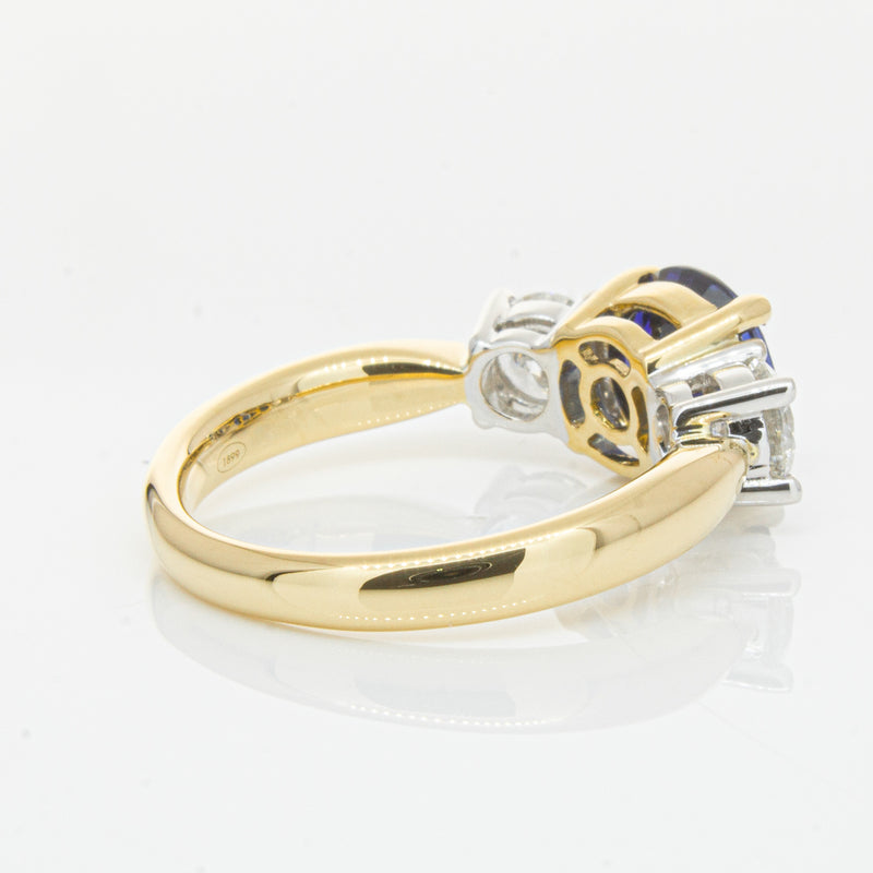 18ct Yellow Gold Sapphire & Diamond Ring-Ring-Walker & Hall