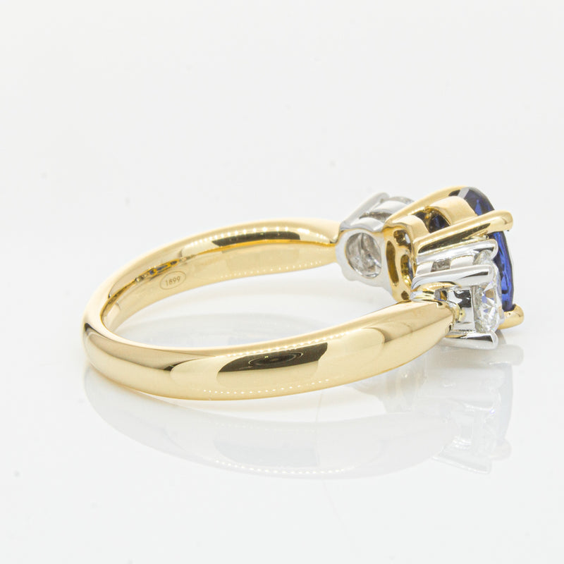 18ct Yellow Gold Sapphire & Diamond Ring-Ring-Walker & Hall