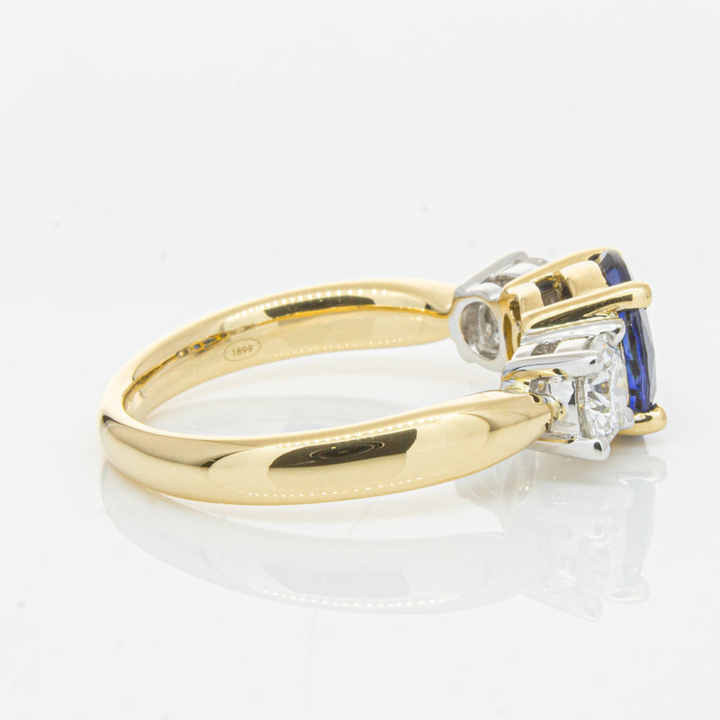 18ct Yellow Gold Sapphire & Diamond Ring-Ring-Walker & Hall
